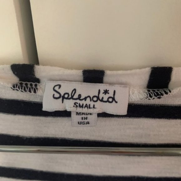 Splendid Navy Classic Venice Stripe Tee Small - Picture 3 of 4
